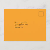 Yellow Grey Watercolor Florals Wedding RSVP Einladungspostkarte (Rückseite)