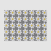 Yellow Grey White Daisy Pattern Seidenpapier (Vorderseite)