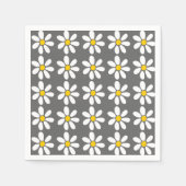Yellow Grey White Daisy Pattern Serviette (Vorderseite)