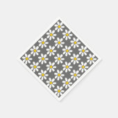 Yellow Grey White Daisy Pattern Serviette (Ecke)