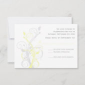 Yellow Grey White Floral RSVP Card Einladung (Rückseite)