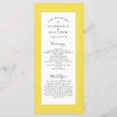 Yellow Grey White Wedding Service Zeremonie Elegan Programm (Vorderseite)