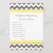 Yellow Grey Zickzack Baby Dusche Hinweis für Baby (Rückseite)