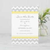 Yellow Grey Zickzack Foto Wedding Save the Date (Stehend Vorderseite)