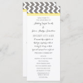 Yellow Grey Zickzack Wedding Program Programm (Vorne/Hinten)