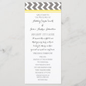 Yellow Grey Zickzack Wedding Program Programm (Vorderseite)