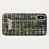 Yellow Grid Lines Art Muster iPhone Case-Mate iPhone Hülle (Rückseite (Horizontal))