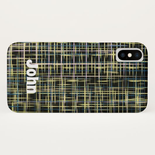 Yellow Grid Lines Art Muster iPhone Case-Mate iPhone Hülle (Rückseite (Horizontal))