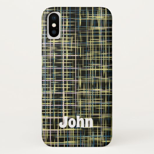 Yellow Grid Lines Art Muster iPhone Case-Mate iPhone Hülle (Rückseite)