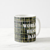 Yellow Grid Lines Art Pattern Welten Bestes Kaffeetasse (VorderseiteRechts)