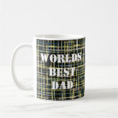 Yellow Grid Lines Art Pattern Welten Bestes Kaffeetasse (Links)