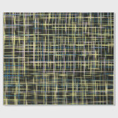 Yellow Grid Lines Digital Art Muster Geschenkpapier (Flach)