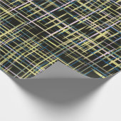 Yellow Grid Lines Digital Art Muster Geschenkpapier (Ecke)