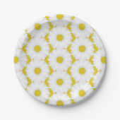 Yellow Groovy Retro Daisy Muster für Babydusche Pappteller (Vorderseite)