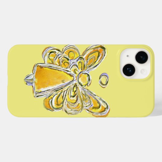 Yellow Guardian Angel Art Custom iPhone Case (Rückseite (Horizontal))