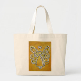 Yellow Guardian Angel Art Custom Toe Bag Jumbo Stoffbeutel