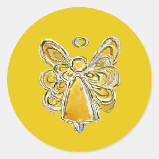 Yellow Guardian Angel Art Decal Stickers (Vorderseite)