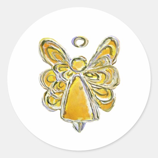 Yellow Guardian Angel Art Decal Stickers (Vorderseite)