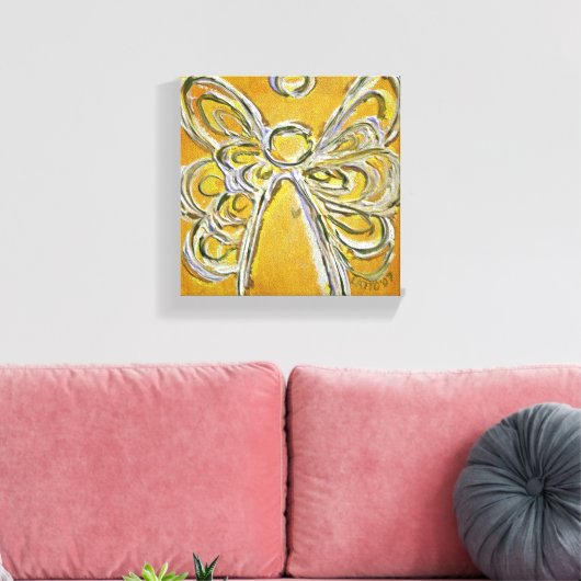 Yellow Guardian Angel Art Wrapped Canvas Painting Leinwanddruck (Insitu (Wohnzimmer))