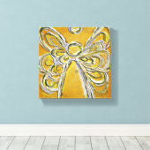 Yellow Guardian Angel Art Wrapped Canvas Painting Leinwanddruck (Insitu (Holzboden))