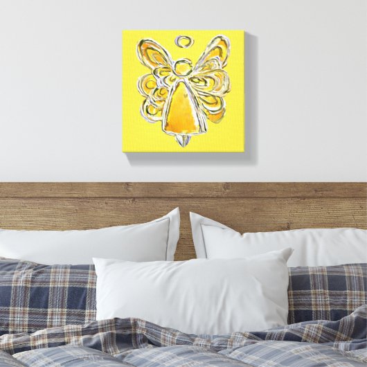 Yellow Guardian Angel Art Wrapped Canvas Painting Leinwanddruck (Insitu (Schlafzimmer))