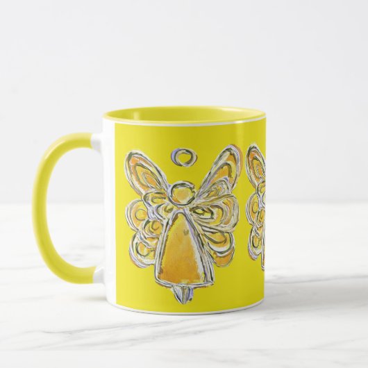 Yellow Guardian Angel Custom Art Tasse Cup (Links)