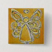 Yellow Guardian Angel Custom Holiday Button Button (Vorderseite)