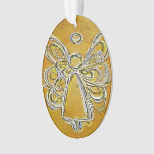 Yellow Guardian Angel - ein Geschenk für einen Url Ornament (Vorderseite)