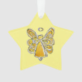 Yellow Guardian Angel Weihnachtsschmuck Anhänger Ornament (Vorderseite)