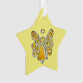 Yellow Guardian Angel Weihnachtsschmuck Anhänger Ornament (Vorderseite)