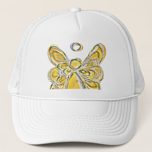 Yellow Guardian Engel Custom Art Cap oder Hat Truckerkappe (Vorderseite)