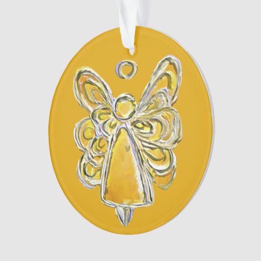 Yellow Guardian Engel Weihnachtsanhänger Ornament (Vorderseite)