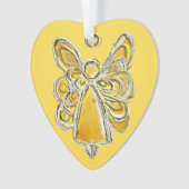 Yellow Guardian Engel Weihnachtsanhänger Ornament (Vorderseite)