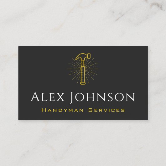 Yellow Hammer Handyman Tool-Zuhause zum Entfernen Visitenkarte (Vorderseite)