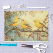 Yellow Hammer Songbirds DECOUPAY Seidenpapier (Handwerk)