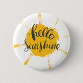 Yellow Hand Drawn Sun Hello Sunshine Image Button (Vorderseite)