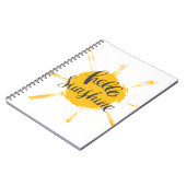 Yellow Hand Drawn Sun Hello Sunshine Image Notizblock (Linke Seite)