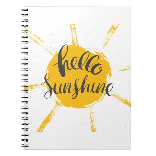 Yellow Hand Drawn Sun Hello Sunshine Image Notizblock (Vorderseite)