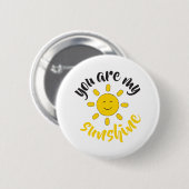 Yellow Hand Drawn Sun Hello Sunshine Image Sun Art Button (Vorne & Hinten)