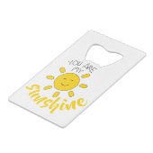 Yellow Hand Drawn Sun Hello Sunshine Image Sun Art Geldbeutel Flaschenöffner (Vorderseite Schrägansicht)