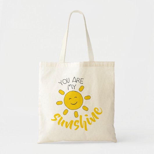 Yellow Hand Drawn Sun Hello Sunshine Image Sun Art Tragetasche (Vorne)