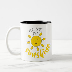 Yellow Hand Drawn Sun Hello Sunshine Image Sun Art Zweifarbige Tasse