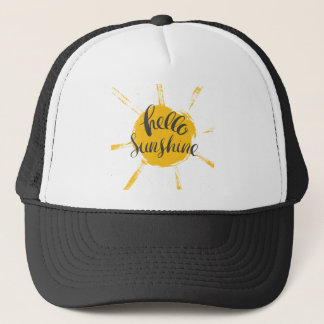 Yellow Hand Drawn Sun Hello Sunshine Image Truckerkappe