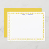 Yellow Hand Painted Striped Frame Note Card Einladung (Vorne/Hinten)