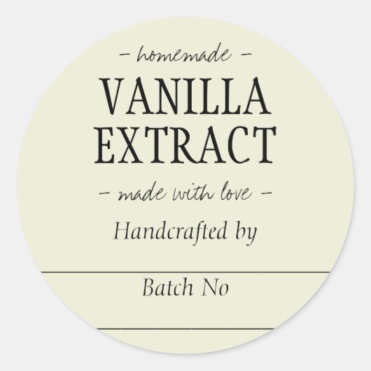 Yellow Handcraved Vanilla Extract Kitchenette Jar Runder Aufkleber (Vorderseite)