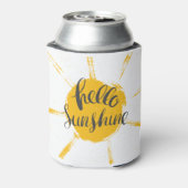 Yellow HandDrawn Sun Hello Sunshine Image Text Art Dosenkühler (Kanne Rückseite)