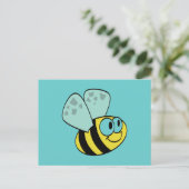 Yellow Happy Bee Tshirts und Geschenke Postkarte (Stehend Vorderseite)
