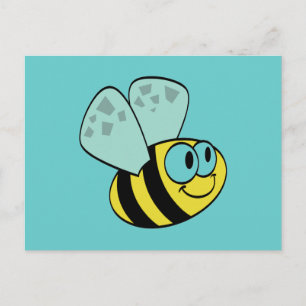 Yellow Happy Bee Tshirts und Geschenke Postkarte
