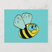 Yellow Happy Bee Tshirts und Geschenke Postkarte (Vorderseite)