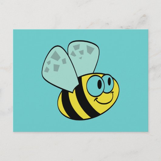 Yellow Happy Bee Tshirts und Geschenke Postkarte (Vorderseite)